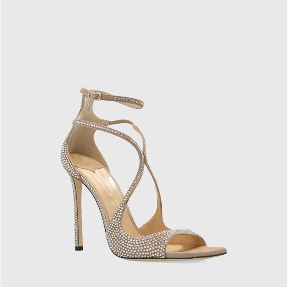 ◼️NW BOX *Sienna Rossi Elegant Tan Strappy Heels with Rhinestones size 35 - Picture 4 of 9
